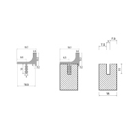 Врезной профиль-ручка PR-6, 18 мм, L=5 м, черная фактура, Elite