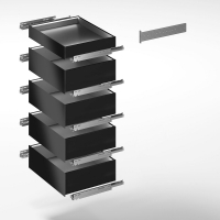 AvanTech YOU Light Tower, ширина 450 мм, з LED освітленням, Quadro YOU Silent System, антрацит (22669) Hettich