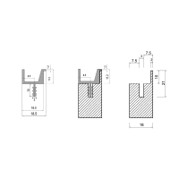 Врезной профиль-ручка PR-4, 18 мм, L=5 м, черная фактура, Elite
