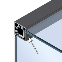 Декоративна заглушка для кутового профілю Cadro для скла, 2-стороння, 3000 мм, чорний матовий (9303918) Hettich