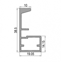 Профиль рамочный Е-10R с ручкой H1100 мм левая (М05) L=3,0 м, черный фактура, Elite