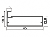 Профиль рамочный Е-9 L=5,5 м, черный матовый, Elite
