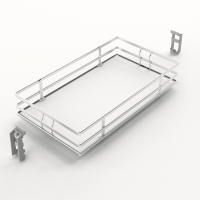 Полиця Olona 400, ширина 300 мм, хром/білий (9381004) Hettich