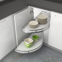 Кутовий механізм Salso 400 з Silent System, ширина фасаду 450 мм, правий, хром/білий (22169) Hettich