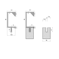 Врезной профиль-ручка PR-9, 18 мм, L=5 м, черная фактура, Elite