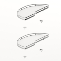 Комплект полок Salso 400, ширина 400 мм, левый, хром/белый (9381077) Hettich