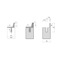 Врезной профиль-ручка PR-3, 18 мм, L=5 м, алюминий, Elite