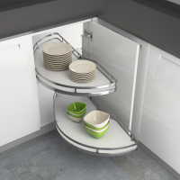 Кутовий механізм Salso 400 з Silent System, ширина фасаду 500 мм, лівий, хром/білий (22170) Hettich