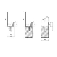 Врезной профиль-ручка PR-5, 18 мм, L=5 м, алюминий, Elite