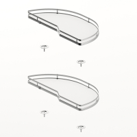 Комплект полок Salso 400, ширина 600 мм, правый, хром/белый (9381084) Hettich