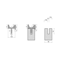 Врезной профиль-ручка UKW 4 18мм L=5м черная фактура, Elite