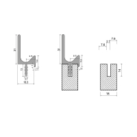 Врезной профиль-ручка UKW 105 18мм L=5м черная фактура, Elite