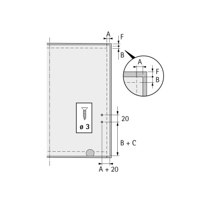 Кронштейн для відкидних елементів, L250 (13235)