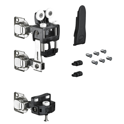 Комплект фурнітури WingLine L для лівих дверей, 25 кг, без функції самозачинення, з нижнім елементом, чорний (9278604)