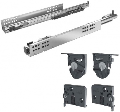 Комплект напрямних Quadro 4D V6 з демпфером Silent System, L-450 мм, повного висування (9181296)