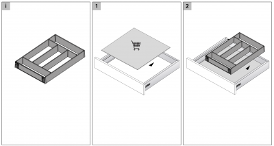 Організація лоток OrgaTray 610 для InnoTech Atira, W=450-1200 L=470, антрацит, сталь (9194883)