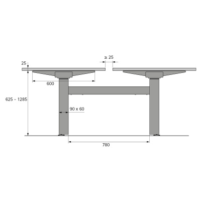 Комплект стола Steelforce Pro 670 SLS Bench, с электрорегулировкой высоты, белый (9311400) Hettich