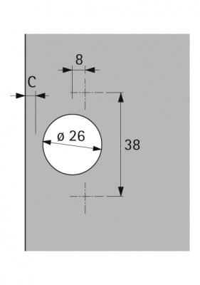 Петля PERFEKT 5224  W90 TH42 с отв. планк. (69609)
