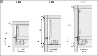 Внутренний ящик AvanTech YOU, высота 101 мм, NL 450 мм, Actro YOU, секция 600 мм, антрацит (17175) Hettich