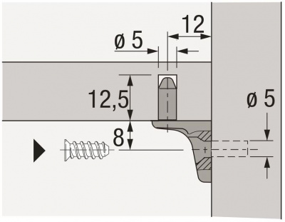 Полицетримач Sekura 7, ø 5 mm, зі штирем, нікельований (1011027)