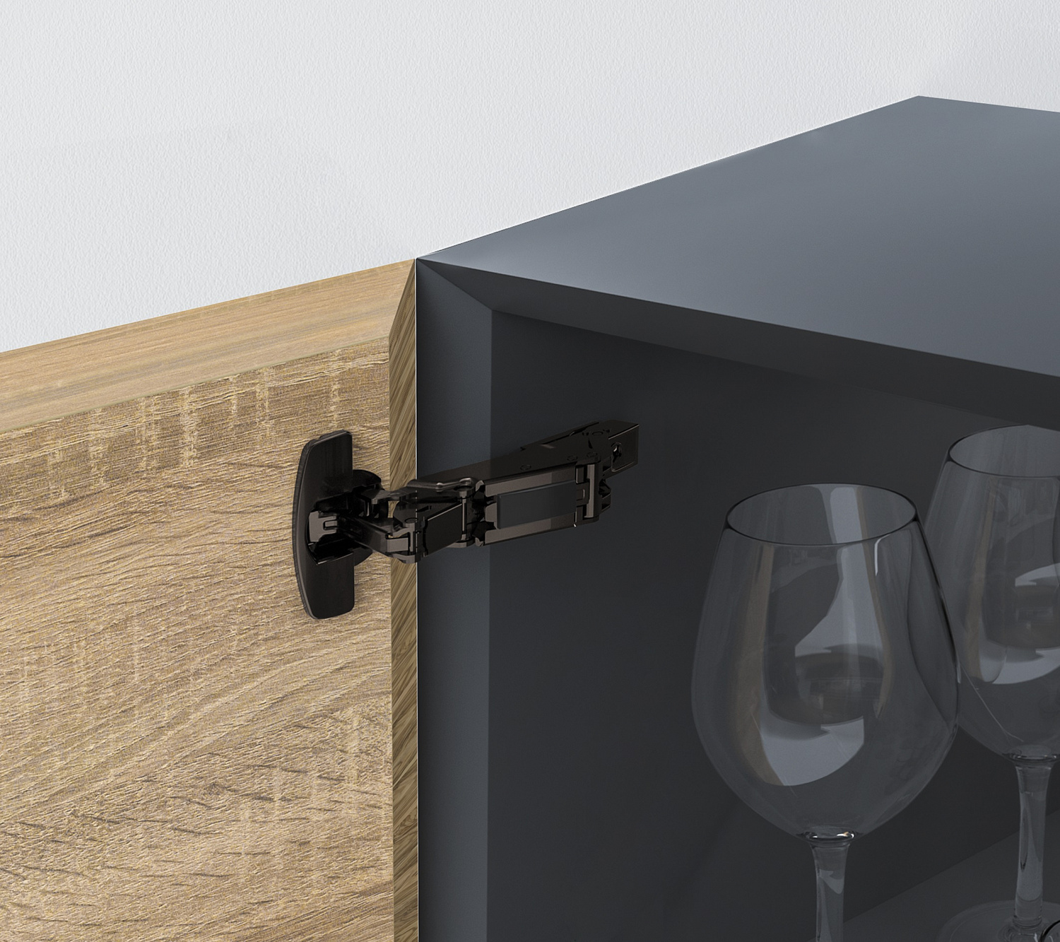 Гармонійна в меблях: петля Sensys у кольорі чорний обсидіан