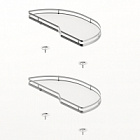 Комплект полиць Salso 400, ширина 500 мм, правий, хром/білий (9381082) Hettich
