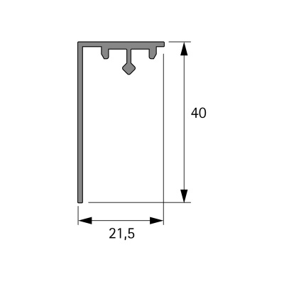 Профіль Cadro L, 3000 мм, чорний матовий (9298808) Hettich