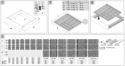 Організація лоток OrgaTray 440, пластик, W=801-900 мм L=441-520 мм, білий (9194971)