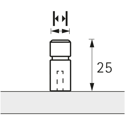 Ручка Arnum, 10х10 мм, Н25 мм, нержавеющая сталь (9208071)
