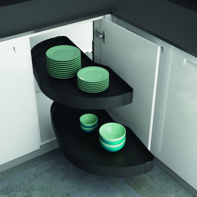 Комплект полиць Salso 200, ширина 600 мм, лівий, антрацит (9381067) Hettich