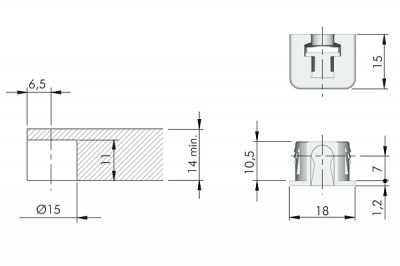Полкодержатель Flipper для полок от 14 мм, черный, Italiana Ferramenta