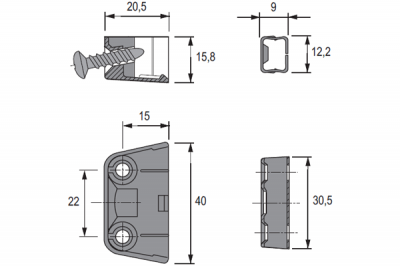 Трапецеподібна стяжка TZ 4 TD коричнева, комплект (13105)
