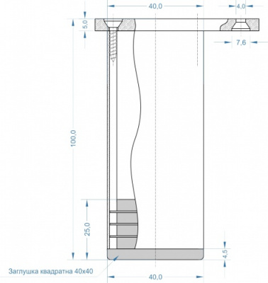 Ножка алюминиевая Н=100, чорная матовая