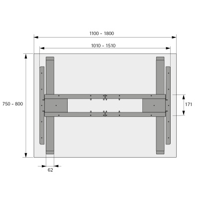 Комплект стола Steelforce Pro 300, з електрорегулюванням висоти, чорний (9309791) Hettich