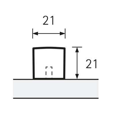 Ручка Alvito, 21х21 мм, H21 мм, хром (9113635)