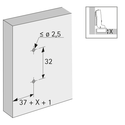 Монтажная планка Sensys/Intermat D=0 мм, с винтами Ø 2,5 x 12,5 мм, с эксцентриком (9071670)