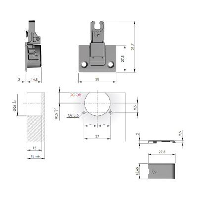Петля барна Kimana, никель, d=26мм, Italiana Ferramenta