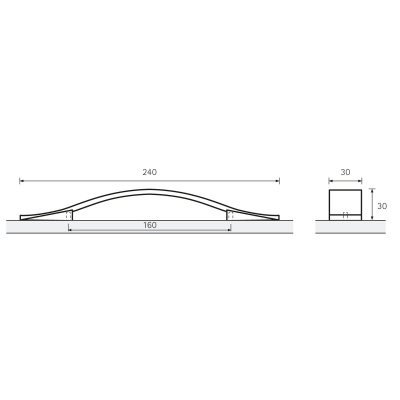 Ручка Felina 160 мм, L240 мм, хром (9113373)