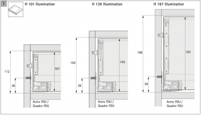 AvanTech YOU Illumination Внутренний ящик, NL500 мм H101, без панели, Quadro, антрацит (21357)