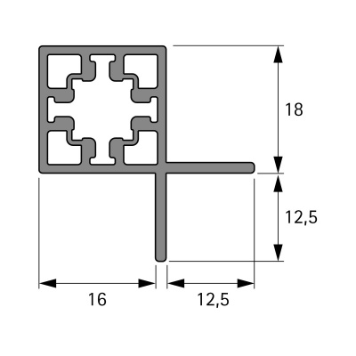 Профіль Cadro кутовий під прикручування, 3000 мм, чорний матовий (9303886) Hettich