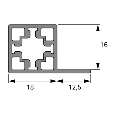 Профіль Cadro для полки під прикручування, 3000 мм, чорний матовий (9298796) Hettich