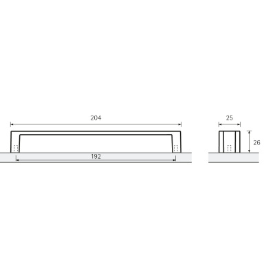 Ручка Intra 192 мм, L204 мм, білий матовий/мідь (9207483)