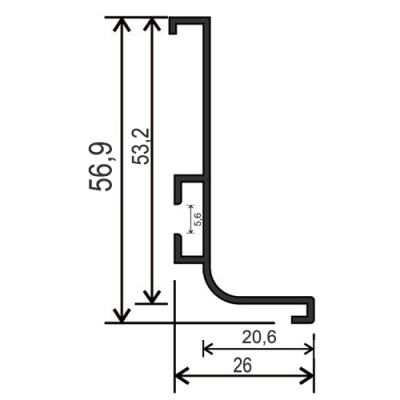 Gola Профиль L для фасада без ручки L=5м латунь фактура