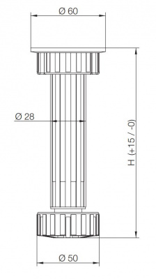 Ножка кухонная H=150 мм, Sсilm
