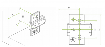 Монтажная планка для Omnia, под прикручивание h=0, с эксцентриком, FGV