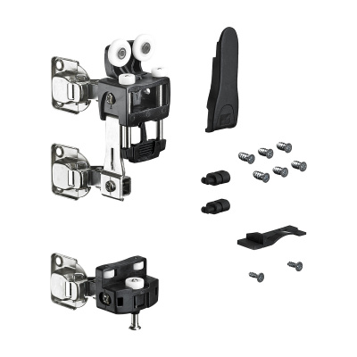 Комплект фурнітури WingLine L для лівих дверей, 25 кг, з функцією самозачинення, з нижнім елементом, чорний (9278489)