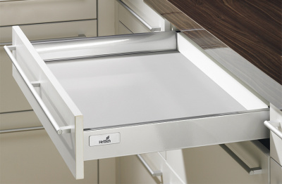 Шухляда InnoTech Нержавіюча сталь H144 L470 з 1 релінгом, повного висування з дотягувачем, EB=10,5 мм (16720)