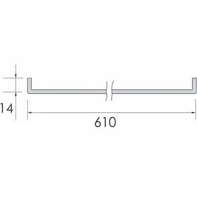 Профіль до цоколя посудомийної машини сірий