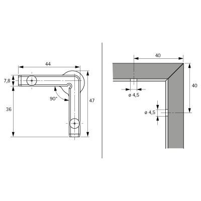 Кутовий з'єднувач Cadro, під кутом 90° (9298861) Hettich