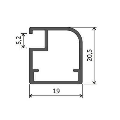 Профіль рамковий Е-8 L=5,0 м, шампань фактура, Elite